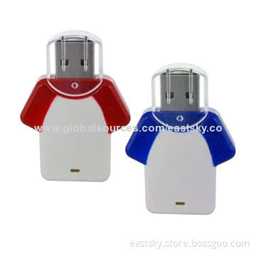 Custom Shirt-shaped USB Flash Drive with Hot-swap and Plug-and-play Features, OEM ServicesNew